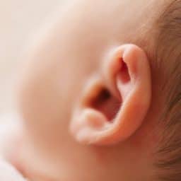 close up on a child's ear