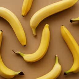 Bananas on a table.